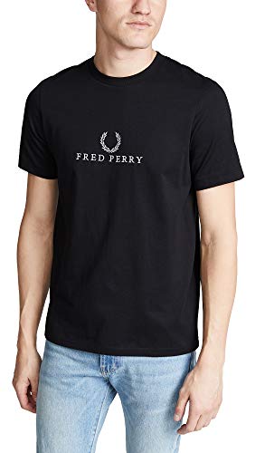 Fred Perry Sports Embroidered Crew Neck T-Shirt Small Black