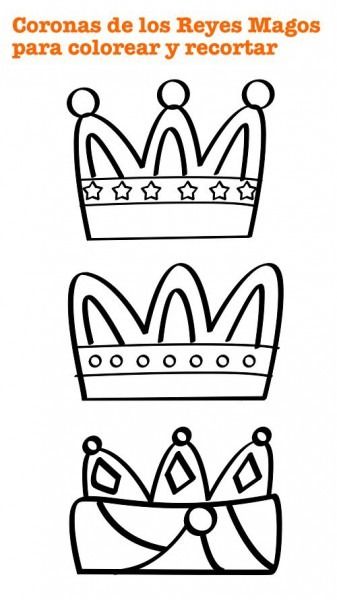 coronas para dibujar reyes magos